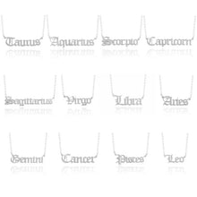 Load image into Gallery viewer, Horoscope Zodiac Pendant Necklace. Classic Zodiac Pendant. Strut your birth given astrological sign with this essential jewelry piece. Available in Silver or Gold. Pendant 2.0 cm Chain 42 cm Please follow jewelry care instructions to maintain your pieces quality and integrity. #shopemmasofia