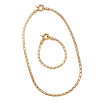 Load image into Gallery viewer, Glamorous Vintage style necklace and bracelet set. Very unique 18K gold plated snake rope Designer Inspired style. Definite statement piece for every Queen. Available in Gold and Silver. Bracelet 20 cm Necklace 45 cm Please follow jewelry care instructions to maintain your pieces quality and integrity.