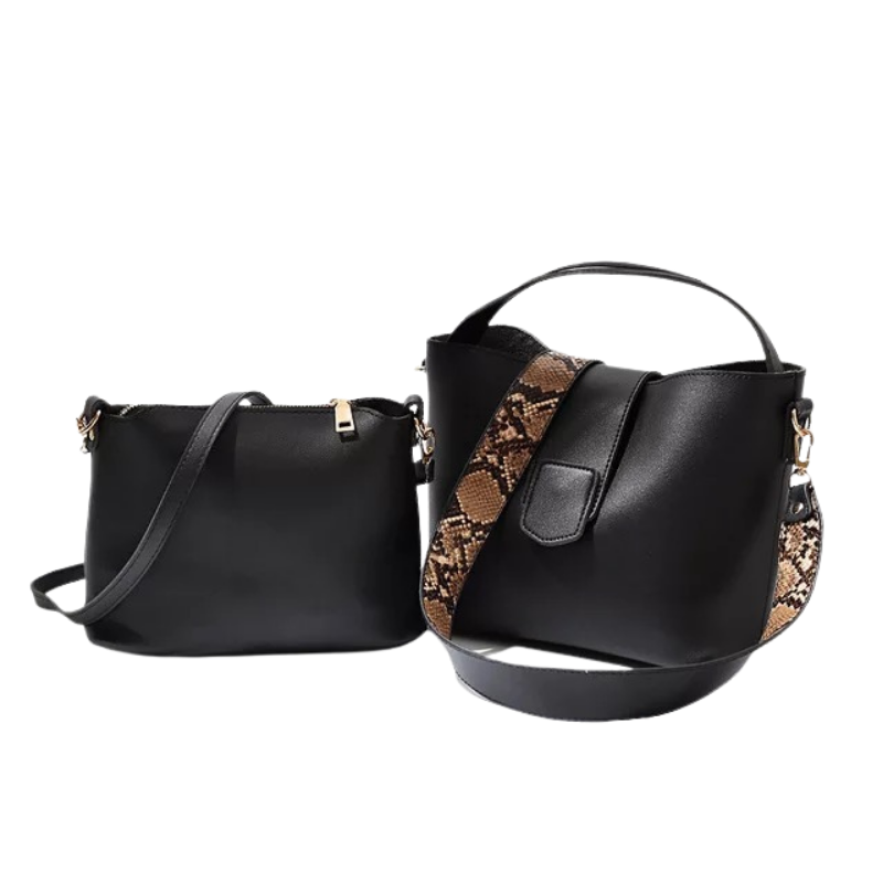 ERIKA TOTE BAG  Fall fit everyday 2 in 1 tote bucket bag. Ideal multi way and use tote bag, snake print strap, faux leather, gold tone hardware and second insert handbag for additional storage or second handbag. Available in Mustard, Beige and Onyx.  SHOPEMMASOFIA.COM  #shopemmasofia.com