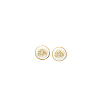 Load image into Gallery viewer, SHOPEMMASOFIA.COM  Fashion jewelry. Eye gold plated earrings. #shopemmasofia #eyeearrings #fashionjewelry #evileye
