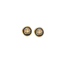 Load image into Gallery viewer, SHOPEMMASOFIA.COM  Fashion jewelry. Eye gold plated earrings. #shopemmasofia #eyeearrings #fashionjewelry #evileye
