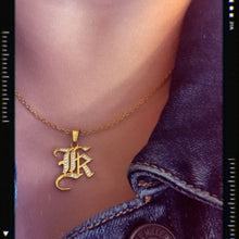 Load image into Gallery viewer, Old English Initial Necklace
